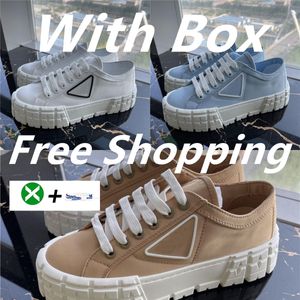 chaussures PRA avec box Designer Sneakers Chaussures décontractées Brands Dunks Trainers Luxury Canvas Sneaker Fashion Plateforme Solid Women Chaussures Outdoor