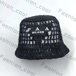 PRA tissu tissu chapeau de seau classique marque de luxe italienne concepteur de paille féminine 634