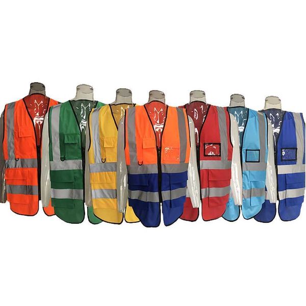 Gilet réfléchissant praticabilité poches personnalisées Gilet de sécurité vert fluo avec bandes réfléchissantes