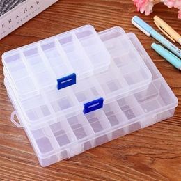 Praktische Verstelbare 10 15 24 Compartiment Plastic Opbergdoos Sieraden Oorbel Kraal Schroef Houder Case Display Organizer Container287m