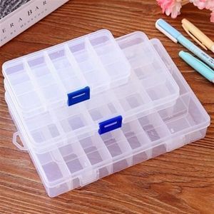 Praktische Verstelbare 10 15 24 Compartiment Plastic Opbergdoos Sieraden Oorbel Kraal Schroef Houder Case Display Organizer Container252c