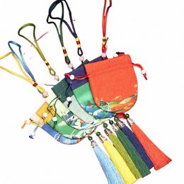 pratique Multi Couleur Gland Cordon Fr Tissu Femmes Bijoux Sac Bourse Pochette Style Chinois Sac De Rangement Vide Sachet E2mI #