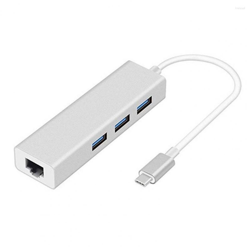 Dissipação rápida de calor portátil prática Plug Play Adaptador Ethernet USB 3.0 Expansor Hub Expansão Dock Multi-porta