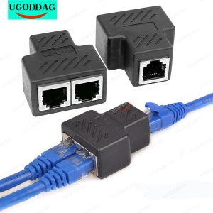 Adaptateur de séparateur de réseau RJ45 pratique Port CAT5 / 6 Câble Ethernet LAN Haute performance 1 à 2 façons de commutation féminine double