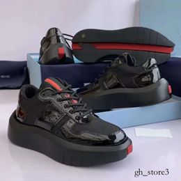 Prad Brand Men Prax 01 Sneakers P RE-DYLON BRACKED CUIR PARDA CHAOS MENSE