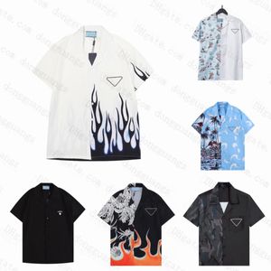 Prad T Mens Designer Shirt calidad de manga corta moda hombres y mujeres camiseta corta modelos de pareja algodón Luxury Men Hip Hop ropa pra