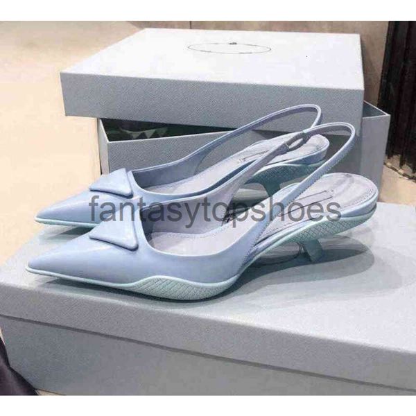 Praddas Pada Prax PRD 2021 Sandales de chat pour femmes chaussures de talon en cuir en soie jaune et bleu