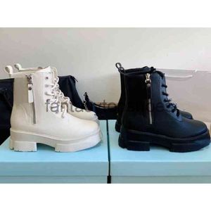 Praddas Pada Prax PRD P FAMILY High Boots Brand Top Fashion lederen laarzen en winternieuwe Lace Up Side Zipper Martin