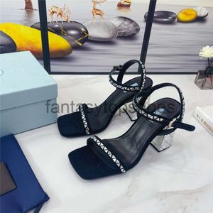Praddas Pada Prax Prd Quality Designer Top Chaussures Casual Luxury Womens Crystal Satin Black Platform Sandal Talons Shoe Talon Flatfrom