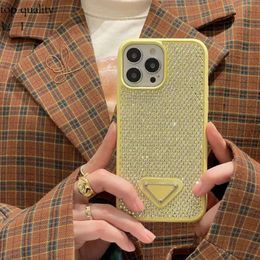 Pradea Phone Case Luxury Glitter Iphone Cases For Iphone 15 14 13 12 11 Designer Bling Sparkling Rhinestone Diamond Jewelry 3D Crystal Triangle P Wome 396
