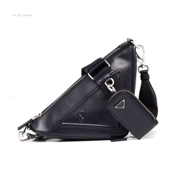 Sac prades pour femmes en cuir authentique Triangle de taille Luxury Cross Cross Body Hands Bager Designer Sacs Fashion Lady Mens Wallet Handsbag Hobo Cutch 158