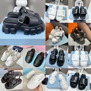 Chaussures prades Femmes Chunky Monolith Sandales Plate-forme en caoutchouc Foam 3540 Slippers Designer Pool Pool Pools épais Bottom Bottom Sole Sole Flip Flops Triangle Mules Sling