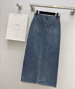 Prado Long Summer P Jupe topquality Designer Femmes Fashion Denim Jupe élégante Pa Letters Split Pantal