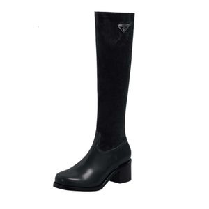 Procity Round Knee Boots High Women Mujeres Diseñador de tazones de invierno zapatos Bajos de tacones de cuero Generación de cuero de cuero Fashion Fashion Luxury Platform de lujo Dama no ixfq