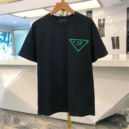 Camiseta de diseño de PRAMen, camiseta de manga de Color para primavera y verano, camiseta informal de manga corta para vacaciones con estampado de letras, rango de tallas grandes XS-5XLKL