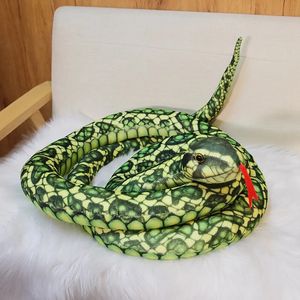 Jouet en peluche serpent de dessin animé, nouvelle simulation d'animal, grande poupée serpent