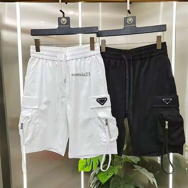 PRD Designer Short PRD Shorts de luxe Men's Shorts Summer Summer Loose Loose Multi-poche Pantalon décontracté Black White Sports Pants Hip Hop Triangle court 582