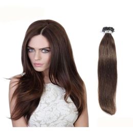 Extensiones de cabello previas al enlace 05gStrand ugua u punta de queratina prebonded human natural 100 hilos de 16 pulgadas extensiones reales 9693203 d otpfo