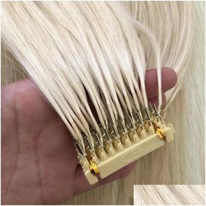 Extensiones de cabello pre-adheridas Calidad estupenda 150G 300 hebras Extensión europea 6D preadherida 16 18 20 22 24 pulgadas Cabello humano brasileño Drop D Dh2Cw