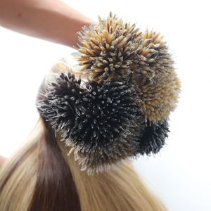 Extensiones de cabello humano de pre-unida Nano Micro Links Anillos para el cabello para el cabello humano Extensiones de plumas 100g/100 Strands Retrase 14-26 pulgadas