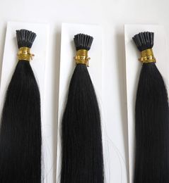 Extensiones de cabello humano con punta de queratina preadherida, 50 hebras, paquete de 1 g, 20 quot, negro, marrón, rubio, 1128105