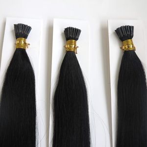 Extensiones de cabello humano con punta de queratina preadherida/extensiones de cabello humano con punta en I, 50 hebras/paquete, 1g/hebra, 20 