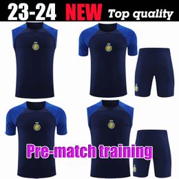 Pre-partido 23 24 Al Nassr FC Soccer Jersey Ronaldo 2023 2024 Inicio Amarillo Visitante 23/24 CR7 Gonzalo Martínez Talisca Mujeres FANS Entrenamiento Hombres Niños Kit