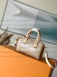 Pré-commandez maintenant Designer Speedy Nano Gold Bag Oreiller Sac à main Femmes Fourre-tout de luxe Épaule Sacs à bandoulière Portefeuille Hobo Sacs à main de haute qualité Messenger M82242