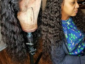 Pré plumé 360 perruques frontales en dentelle pour les femmes noires vague d'eau brésilienne dentelle avant perruques de cheveux humains avec des cheveux de bébé 150% densité