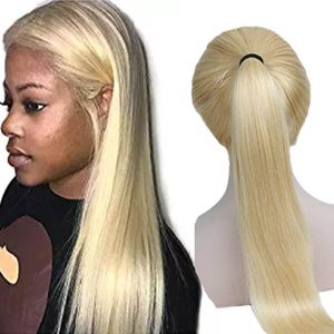 Perruque Full Lace Wig brésilienne naturelle, cheveux lisses, blond 613, pre-plucked, avec Baby Hair, densité 150, pour femmes