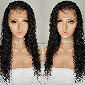 Perruque transparente HD bouclée pré-cueillie avec des cheveux de bébé Délié naturel vierge brésilienne 360 perruques frontales en dentelle vague d'eau cheveux humains 130% densité diva1