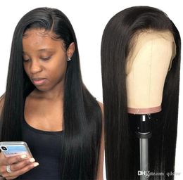 Pre Geplukt Lace Front Pruiken Zijdeachtige Rechte Peruaanse Virgin Haar Lacefront Lijmloze Volledige Kant Menselijk Haar Pruik Cheap9215522