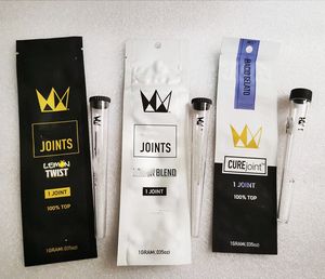 pre-roll verpakking buis conisch plastic met mylar zak zwart zilver wit 1 gram genezen gezamenlijke houder stompe flesjes kegels doob op maat