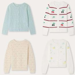 Pré-vente (Ship March) 2024 BP Girls d'automne Broided Trined Cherry Cotton Pull Baby Clothes L2405 L2405