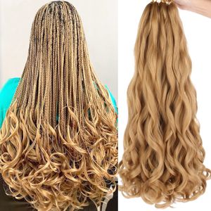 Pré-étiré French Curl Tressage Cheveux Bonde Bouncy French Curls Tresses Crochet Cheveux avec Extrémités Bouclées Lâche Ondulés Spirale Curl Tresses