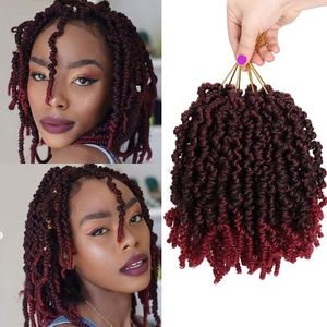 Lente Twist Gehaakte Haar 10 Inch Krullend Gehaakte Vlechten Haar Passie Twists Bom Twist Pre-lus Synthetisch Haar Extensions LS28