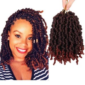 Pre-twisted Spring Twist Gehaakt haar Korte krullende vlechten Pre-twisted Passion Twists Bomb Twist Bob Pre-looped Synthetic Hair Extensions LS28