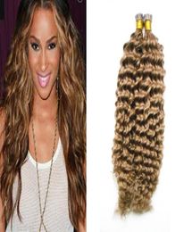 Compañía prebonded I Tip Bundles de cabello rizado Remy Weave Natural Human Hair Extensions puede mezclar longitud 1026 pulgadas5432906