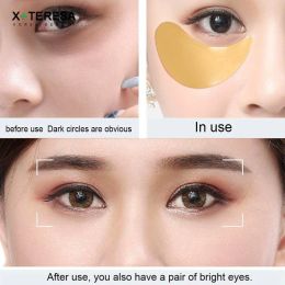 Kostbare 24k gouden oogplekken 60 stks Koreaanse collageen hydrogel ontspannen zeewier groene ogen maskeren hydrateren hyadrating