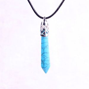 Kostbare Turkije Turquoise Blue Chakra Reiki Ketting Tibetaanse Inspiratie Ketting Vrouwen Meisje Natuursteen Crystal Bib Hanger Ketting Gift