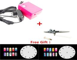 Precisie Dualaction Airbrush Kit Pen Make-Up Spray voor Nail Paint Art Air Brush Suits Drie Onderdelen Nail Art Tattoo Tools2489923