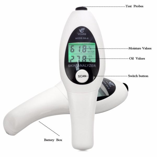 Precisão analisador de pele digital display lcd facial corpo pele umidade óleo tester medidor análise ferramenta cuidados faciais venda quente