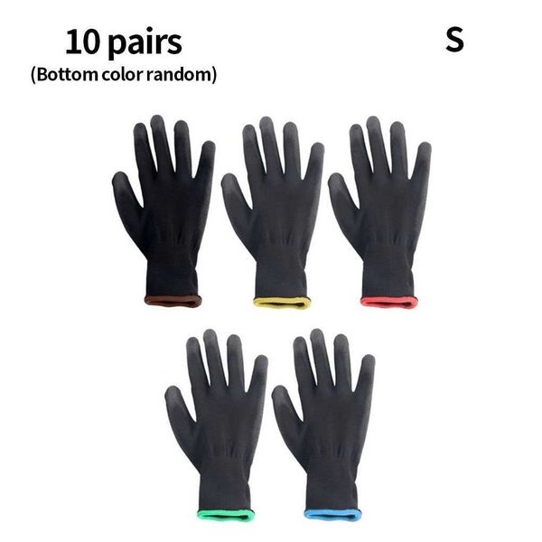 Guantes de trabajo de precisión Protección de manos Antiestático Nylon PU Revestimiento Guantes flexibles 210622