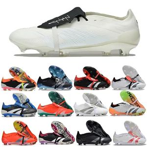 Predat0r Elite Foldover vouw over tong FG voetbalschoenen Predstrike Solar Red Core Black Pearlized Energy Nightstrike Pack voetbal Cleats Kids Youth Men Cleats