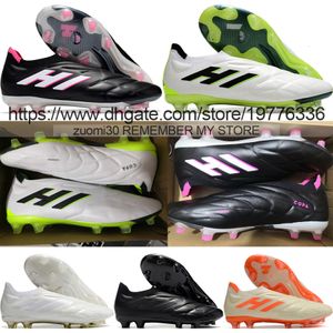 Kwaliteit voetbalschoenen Copa Pure FG Laceless gebreide sokken Schoenen voor heren Zacht leer Comfortabele stevige ondergrond Trainers Voetbalschoenen Maat US 6.5-11.5