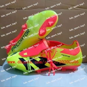 Predator Football Boots Sac cadeau Bottes de football PREDATOR Précision + Elite Tongue FG BOOTS Crampons en métal Crampons de football Hommes LACELESS Chaussures de football en cuir souple 679