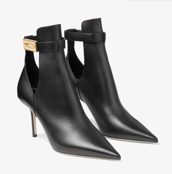 Préférer les bottines pour femmes Stiefeletten NELL 85mm talons botte en cuir automne talons hauts bout pointu bottes de créateurs de luxe super qualité avec boîte 35-42EU