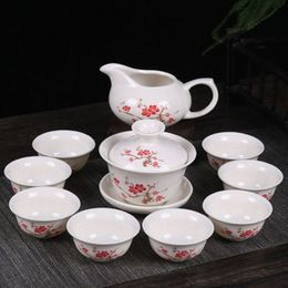 Voorkeur Chinese Kung Fu Thee Set Drinkware Paarse Klei keramische Binglie omvatten Theepot Cup Terrine Zetgroep Thee Tray223I