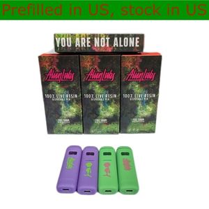 Precargado Alien Labs Cigarrillos electrónicos desechables Bobina de cerámica Pod 320 Mah Batería recargable con embalaje 50 piezas