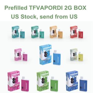 Precargado TF VAPORDI BOX Cigarrillos electrónicos desechables Pluma recargable 2.0 ml 320 mAh Vaporizador 10 cepas Stock en EE. UU.